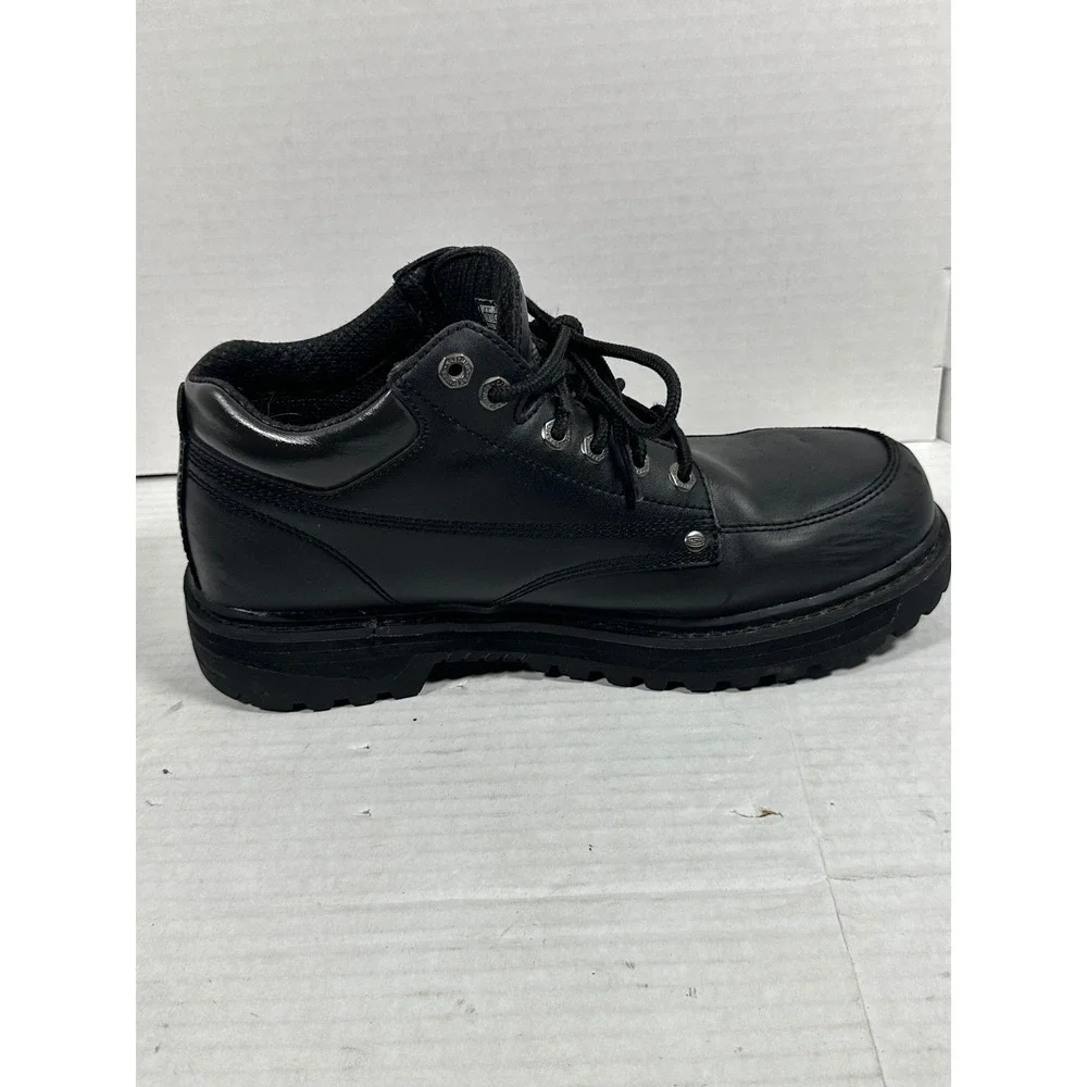 Skechers Mens Y2K Jammers4470EW Black Leather Extra Wide Fit Work Boots Size 9.5